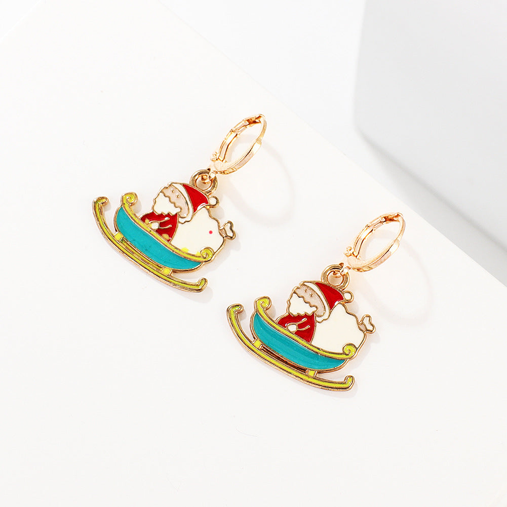 Wholesale Cartoon  Christmas Tree Earrings