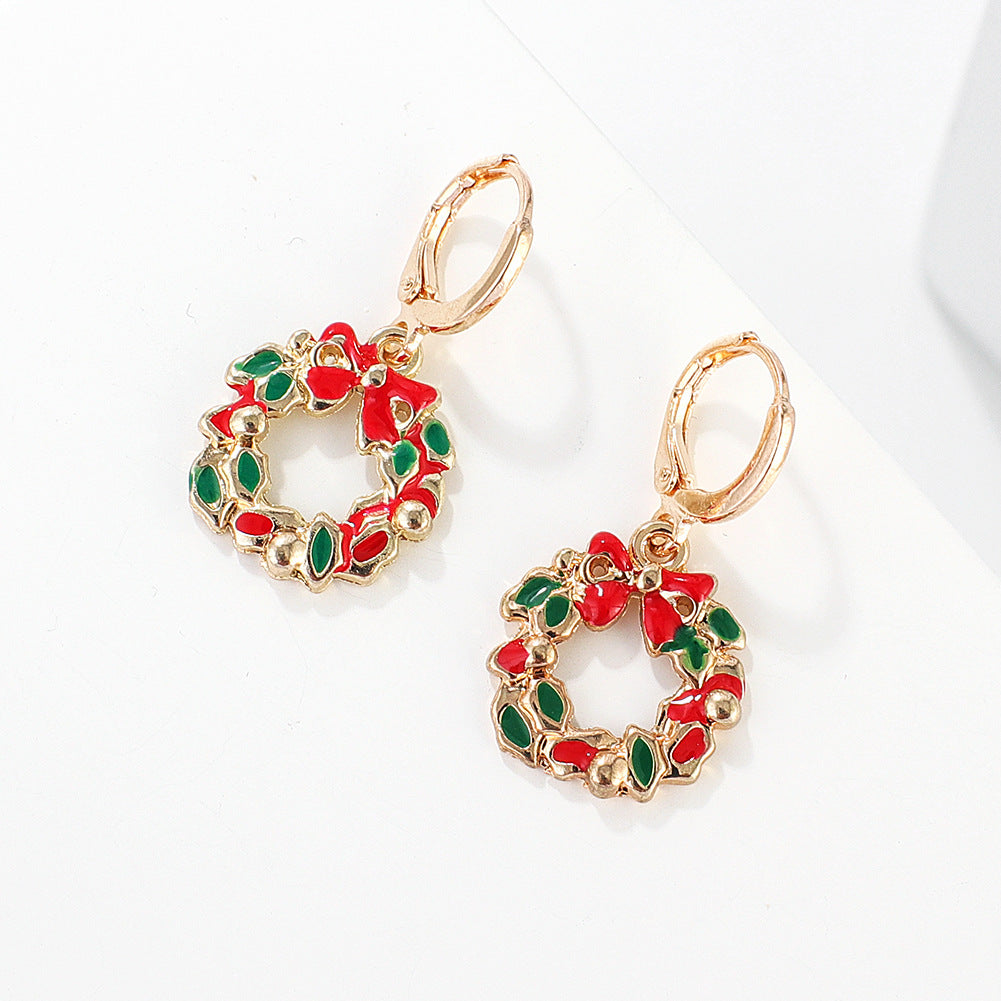 Wholesale Cartoon  Christmas Tree Earrings
