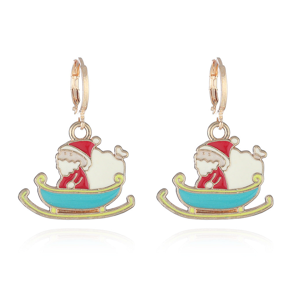 Wholesale Cartoon  Christmas Tree Earrings