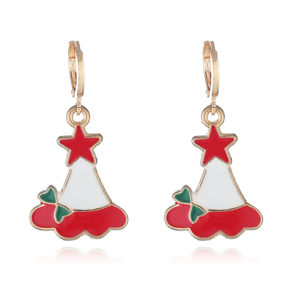 Wholesale Cartoon  Christmas Tree Earrings