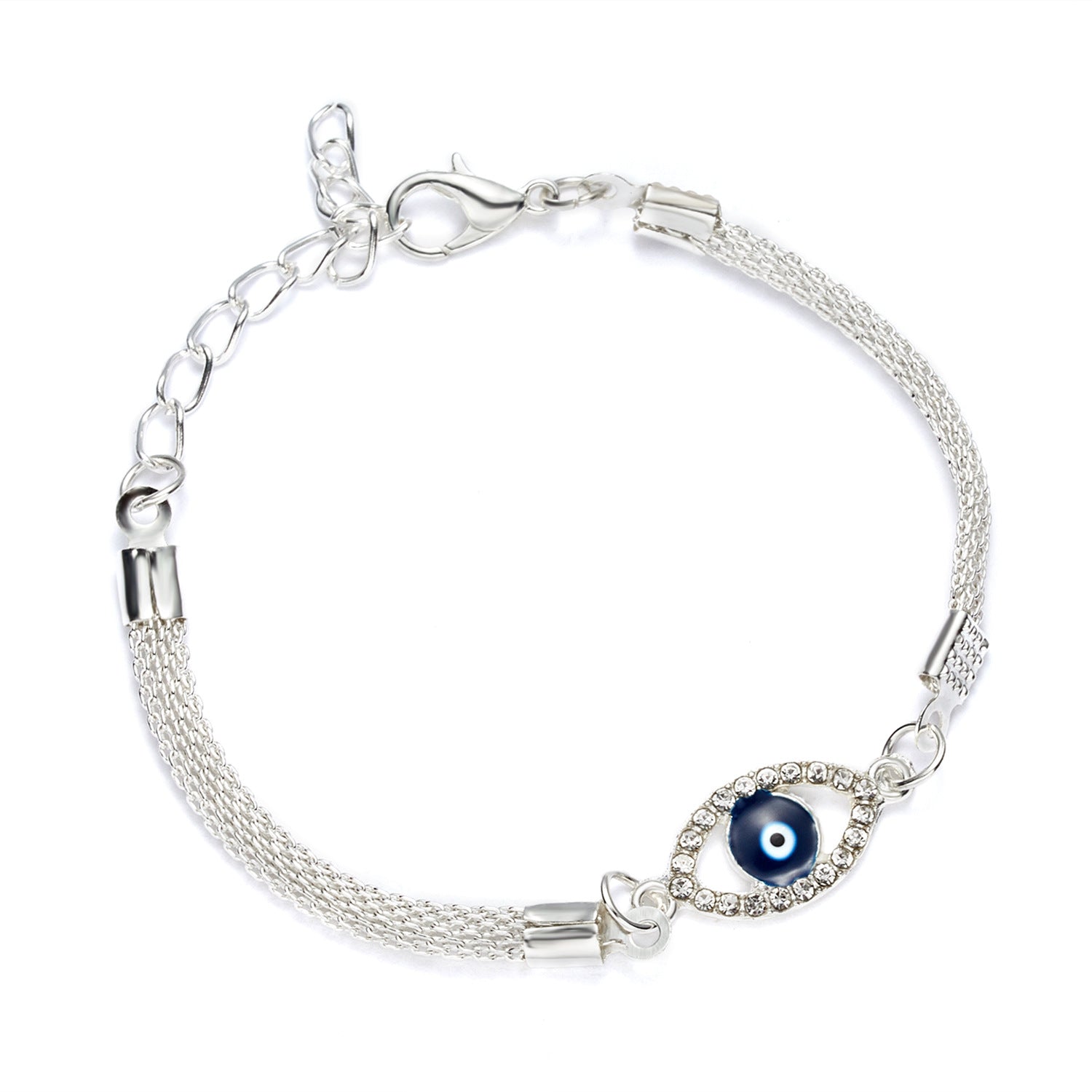 Wholesale Geometric blue eyes silver-plated bracelet