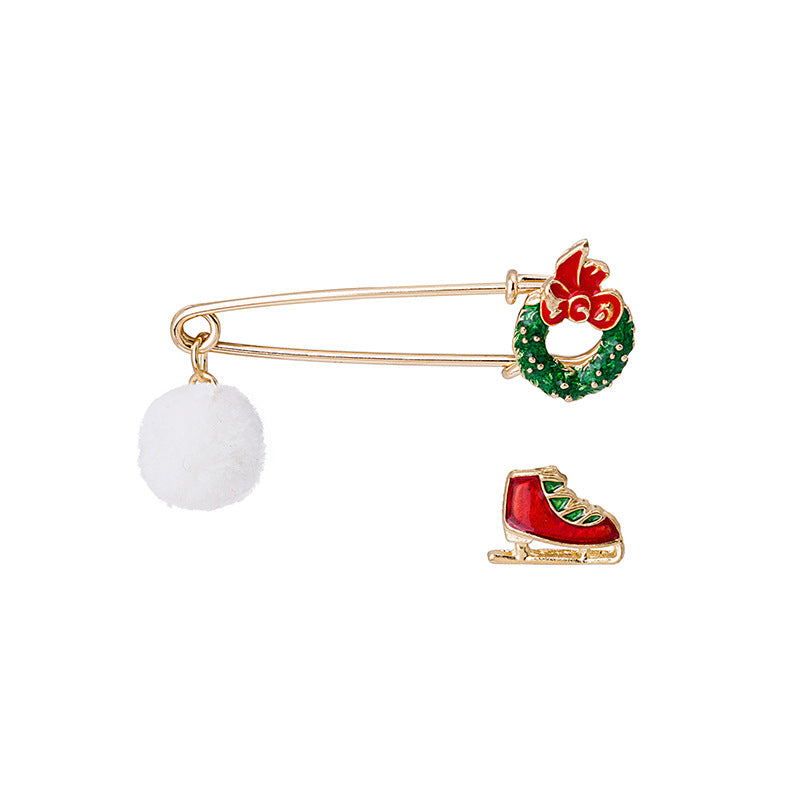 Wholesale Christmas Elk Moon 2-Piece Brooch Set ACC-BCH-DingZhou004