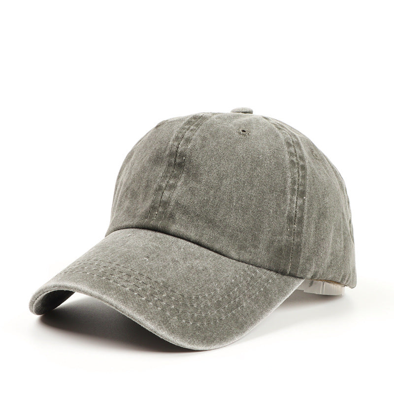 Wholesale Cotton Washed Baseball Cap Distressed Soft Top Hat Curved Brim Solid Color Cap ACC-HT-LueLan015