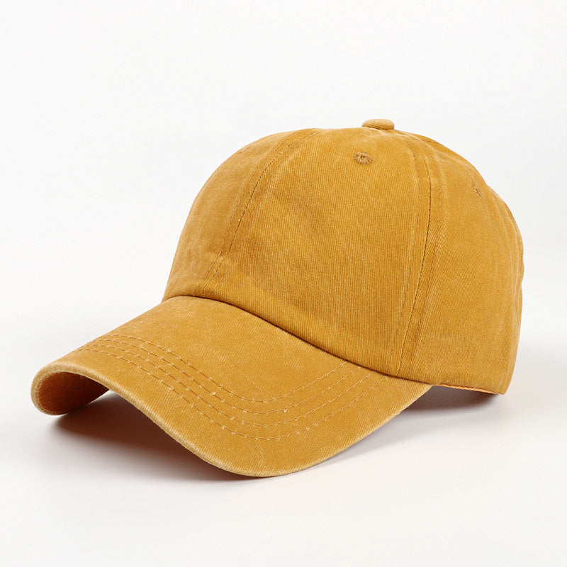 Wholesale Cotton Washed Baseball Cap Distressed Soft Top Hat Curved Brim Solid Color Cap ACC-HT-LueLan015