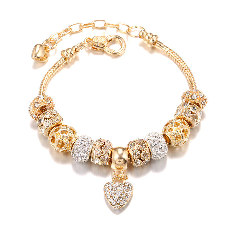 Wholesale DIY Alloy Large Hole Bead Bracelet Gold Bracelet ACC-BT-Weiy011