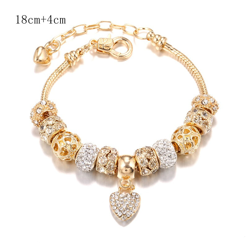 Wholesale DIY Alloy Large Hole Bead Bracelet Gold Bracelet ACC-BT-Weiy011