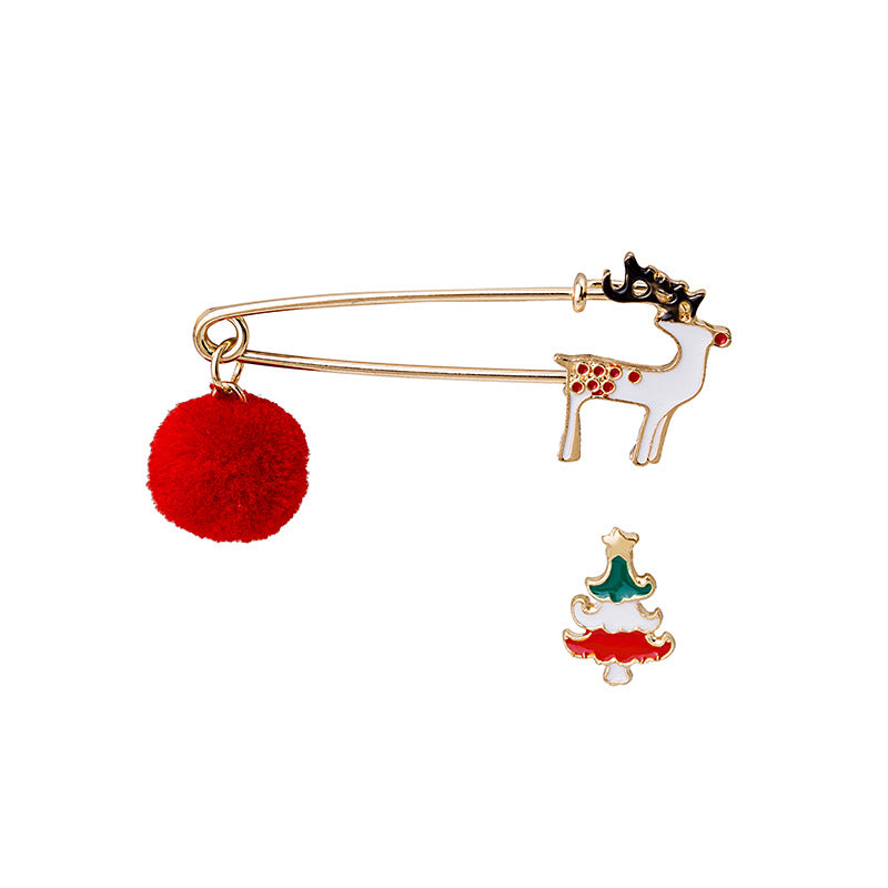 Wholesale Christmas Elk Moon 2-Piece Brooch Set ACC-BCH-DingZhou004
