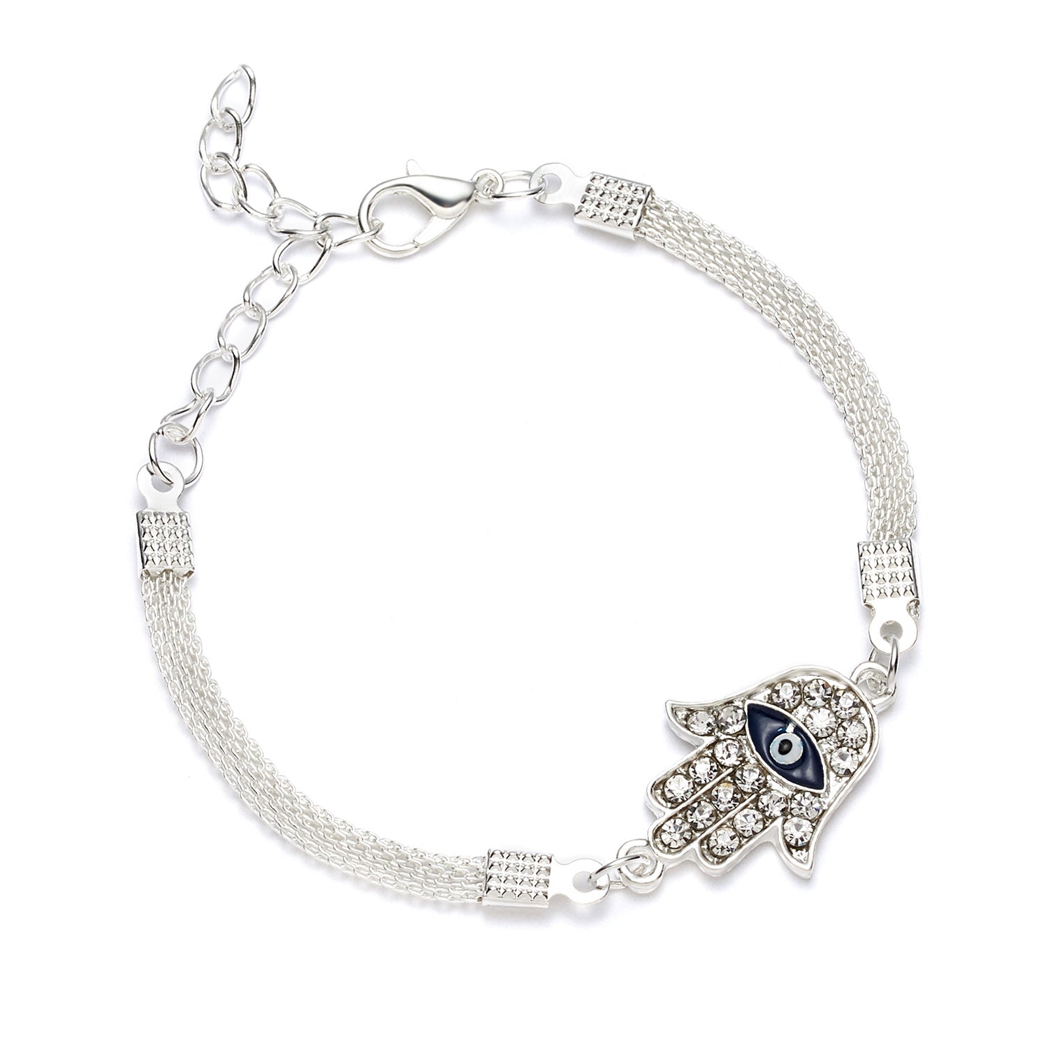 Wholesale Geometric blue eyes silver-plated bracelet