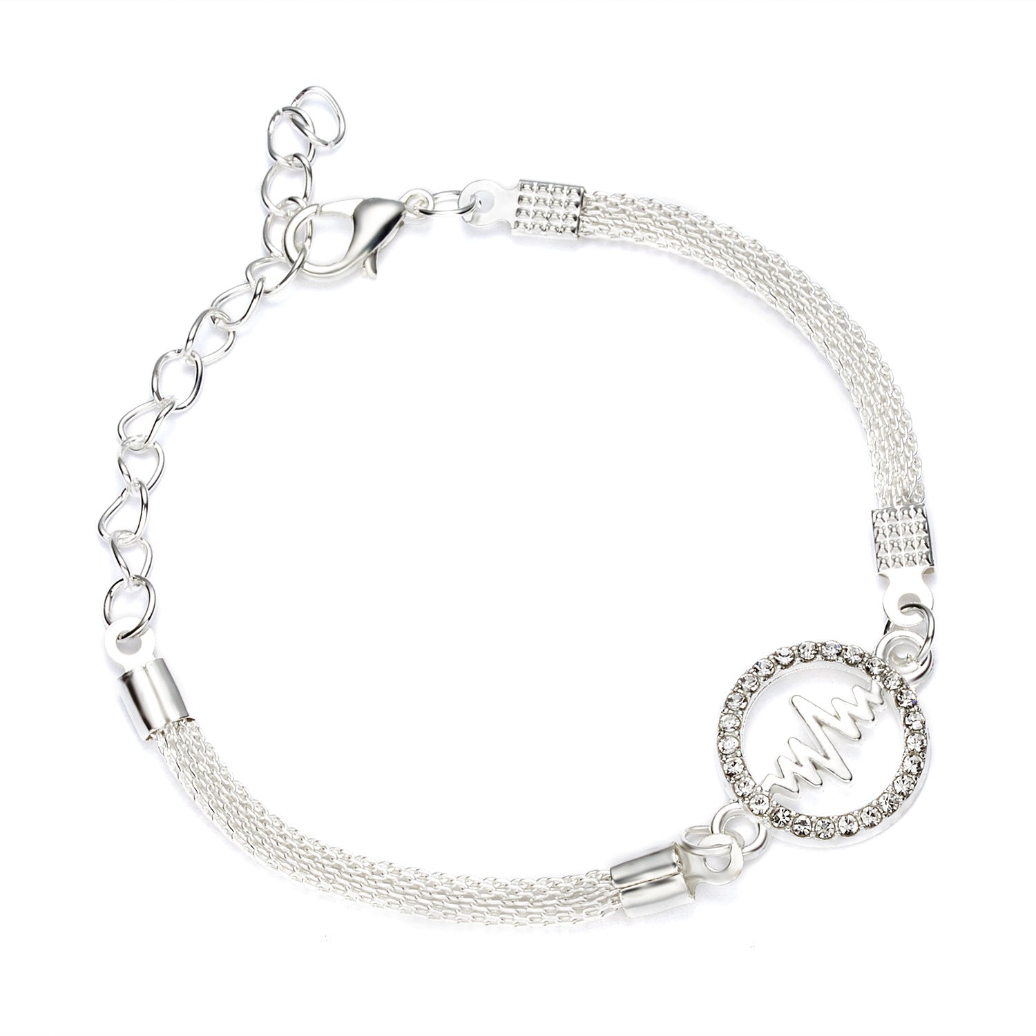 Wholesale Geometric blue eyes silver-plated bracelet