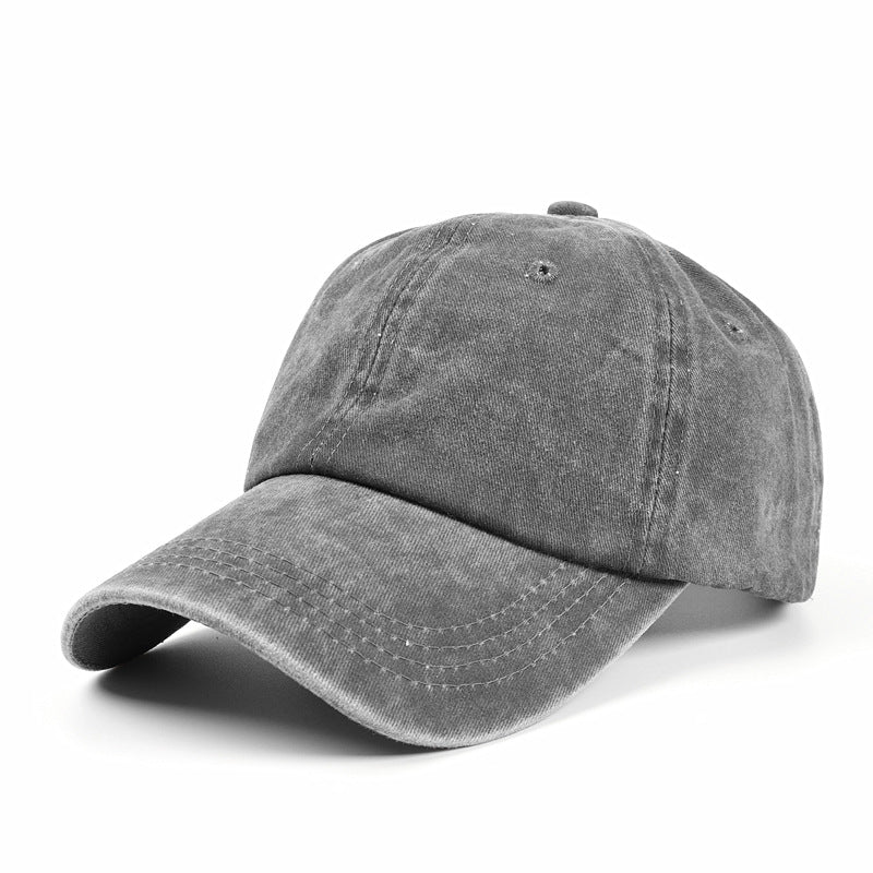 Wholesale Cotton Washed Baseball Cap Distressed Soft Top Hat Curved Brim Solid Color Cap ACC-HT-LueLan015