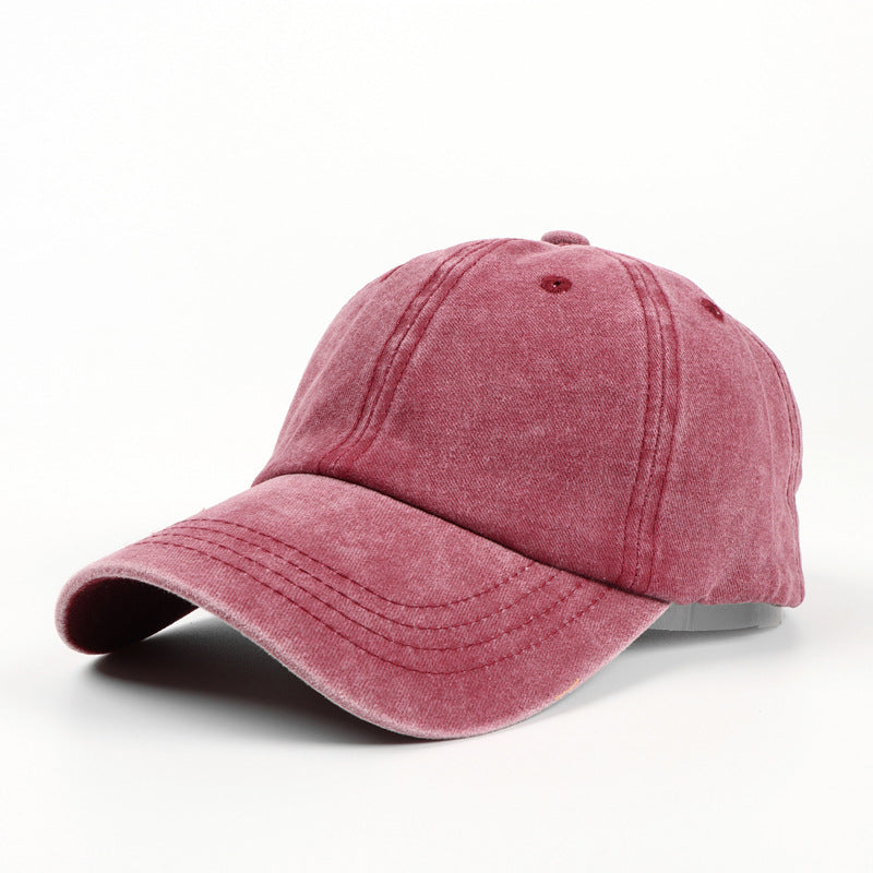 Wholesale Cotton Washed Baseball Cap Distressed Soft Top Hat Curved Brim Solid Color Cap ACC-HT-LueLan015