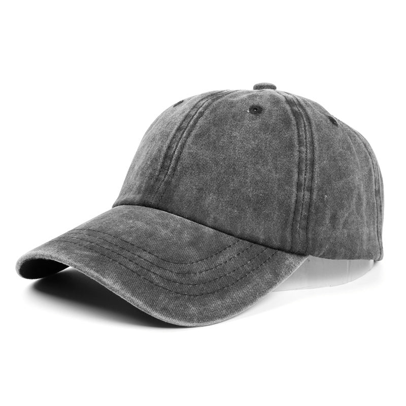 Wholesale Cotton Washed Baseball Cap Distressed Soft Top Hat Curved Brim Solid Color Cap ACC-HT-LueLan015