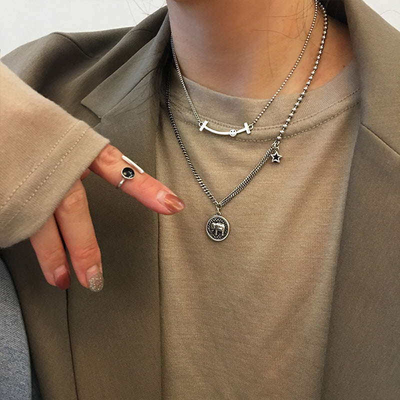 Wholesale 925 Sterling Silver Thai Silver Necklace Vintage Sweater Chain Clavicle Chain Choker Necklace Vintage ACC-NE-Wanshen003