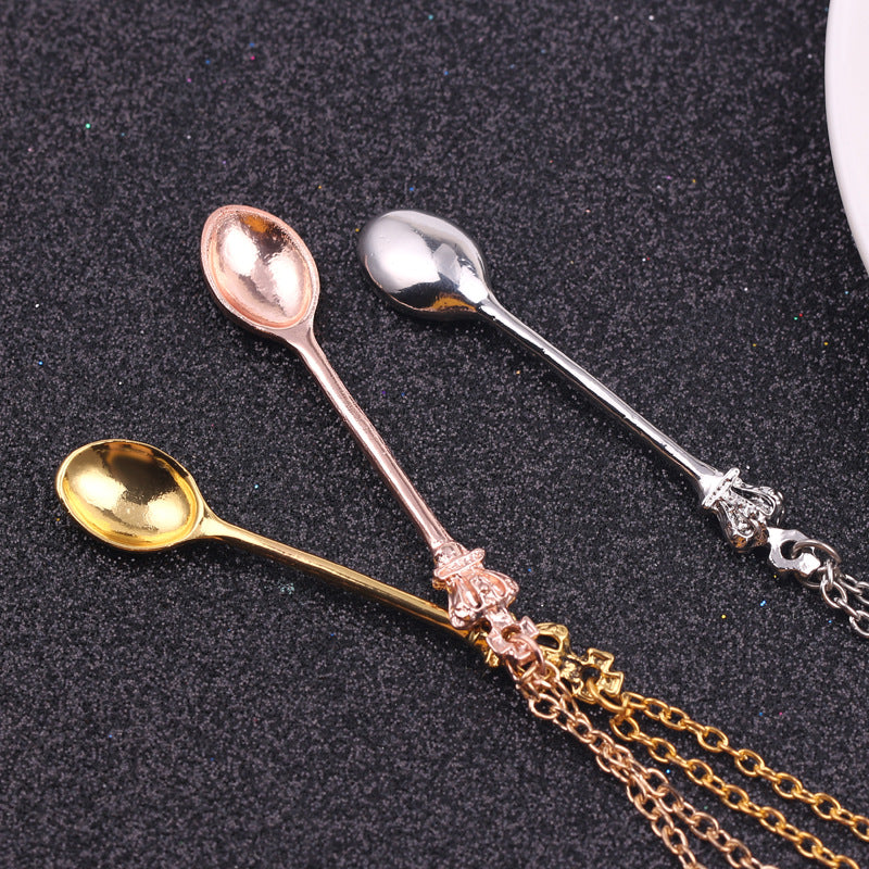 Wholesale Alloy Crown Spoon Necklaces ACC-NE-YBY002