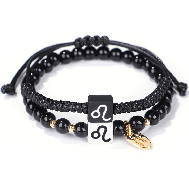 Wholesale hand-woven black and white constellation bracelet