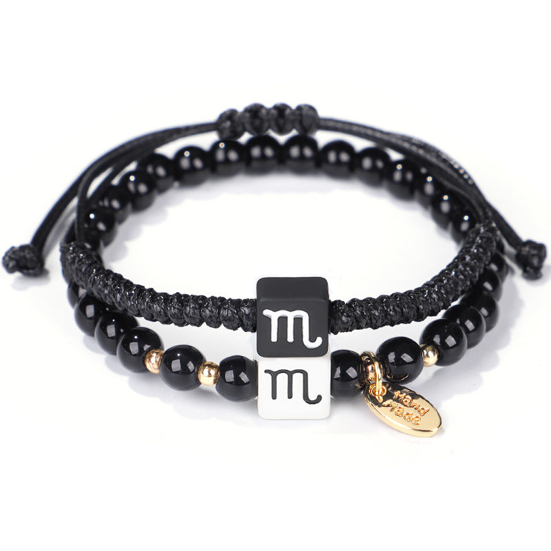 Wholesale hand-woven black and white constellation bracelet
