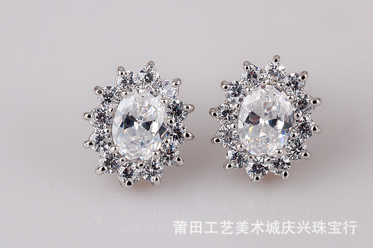 Wholesale Copper Zirconia Inlaid Earrings