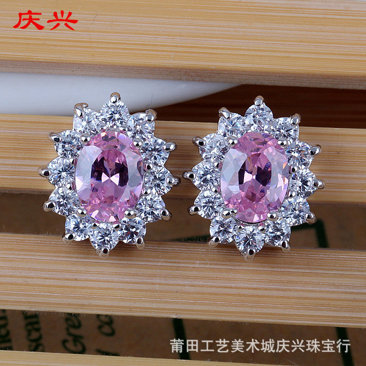 Wholesale Copper Zirconia Inlaid Earrings