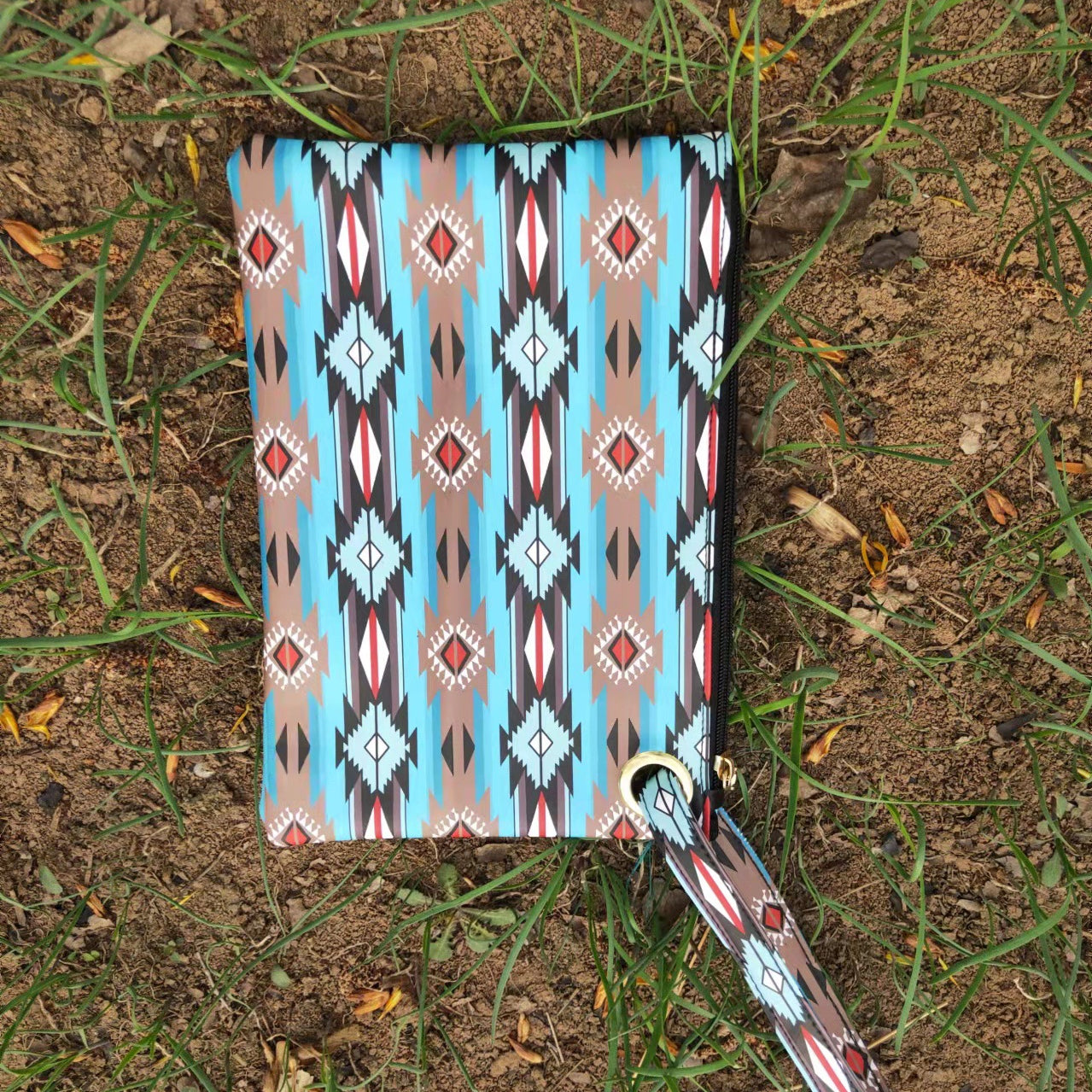 Wholesale Western Style Aztec Leopard Sunflower Clutch Cosmetic Bag Handbag ACC-HB-ChunYan001