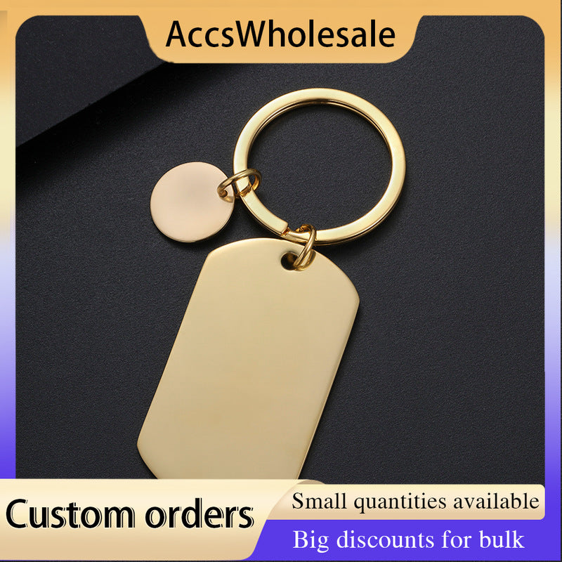 Custom Keychain with Laser Engraved Text or Logo - Multi-color Small Round Metal Keychain