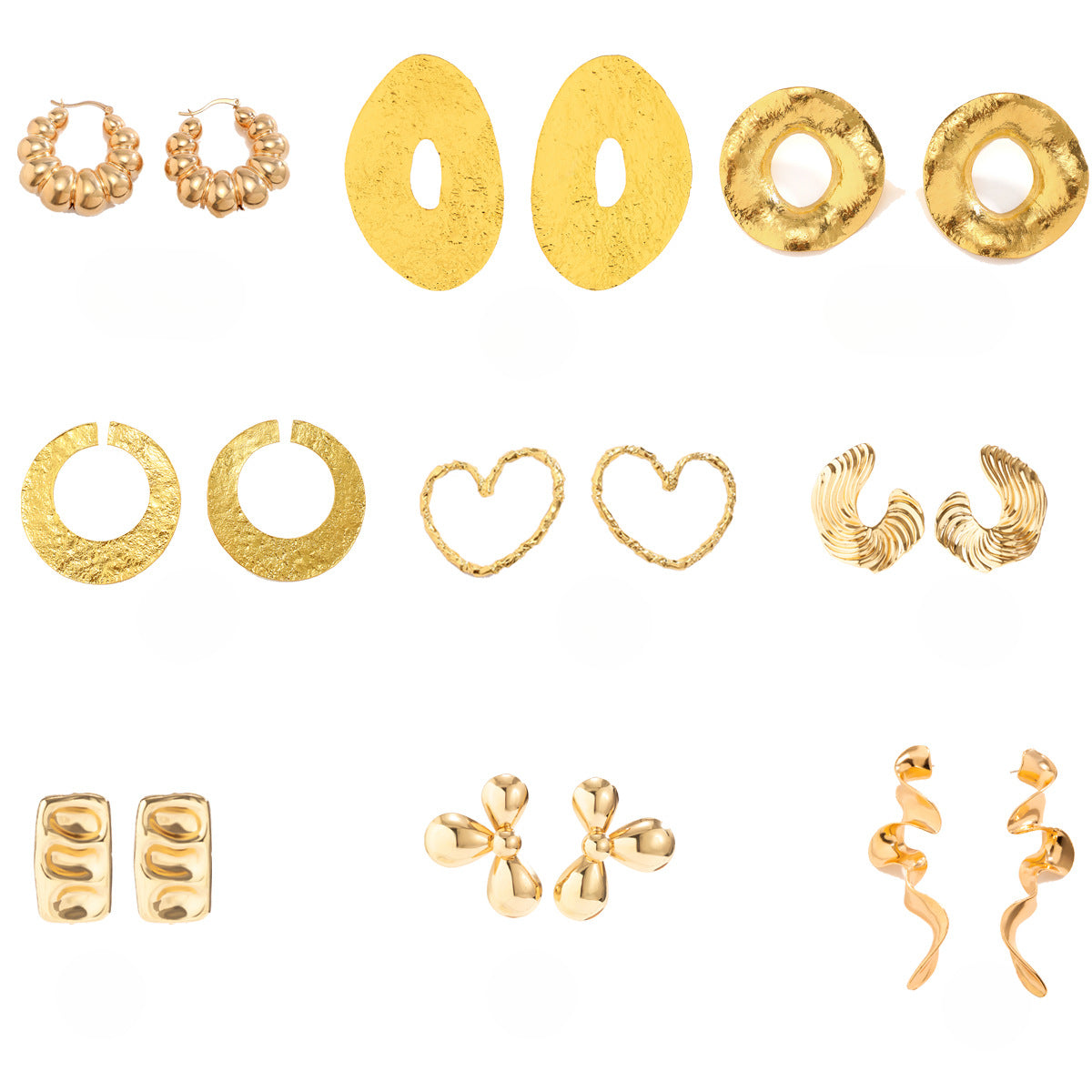 Wholesale Exaggerated Metal Large Earrings Irregular Earrings Statemente Earrings ACC-ES-XueRou001