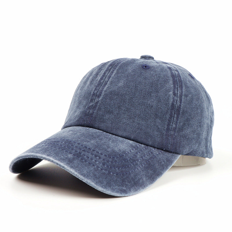 Wholesale Cotton Washed Baseball Cap Distressed Soft Top Hat Curved Brim Solid Color Cap ACC-HT-LueLan015