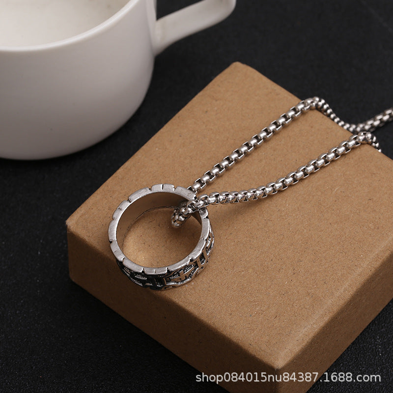 Wholesale Vintage Titanium Steel Hip Hop Necklace Sweater Chain Long Necklace ACC-NE-BYJY007