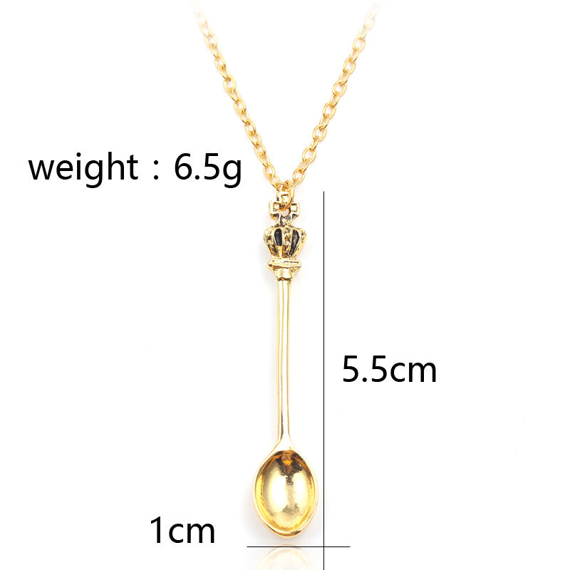 Wholesale Alloy Crown Spoon Necklaces ACC-NE-YBY002