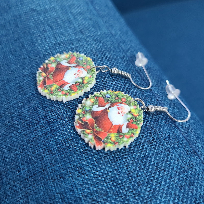Wholesale  Santa Candy House Earrings Christmas Acrylic Earrings