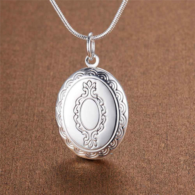 Wholesale Copper Plated Silver Jewelry Heart-shaped Photo Frame Necklace ACC-NE-YaRL001
