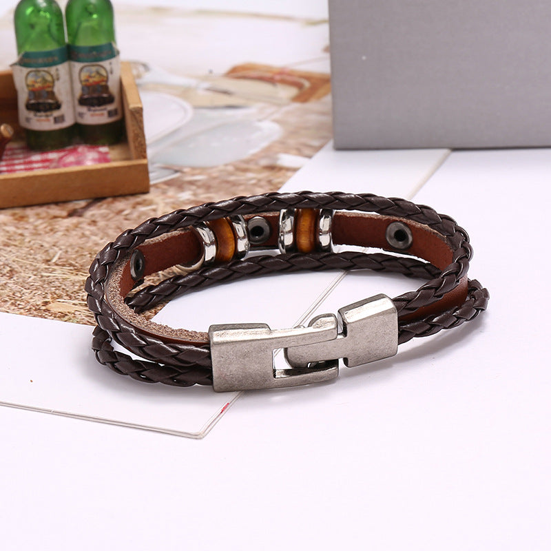 Wholesale Hand Beaded Multi Layer Leather Bracelet