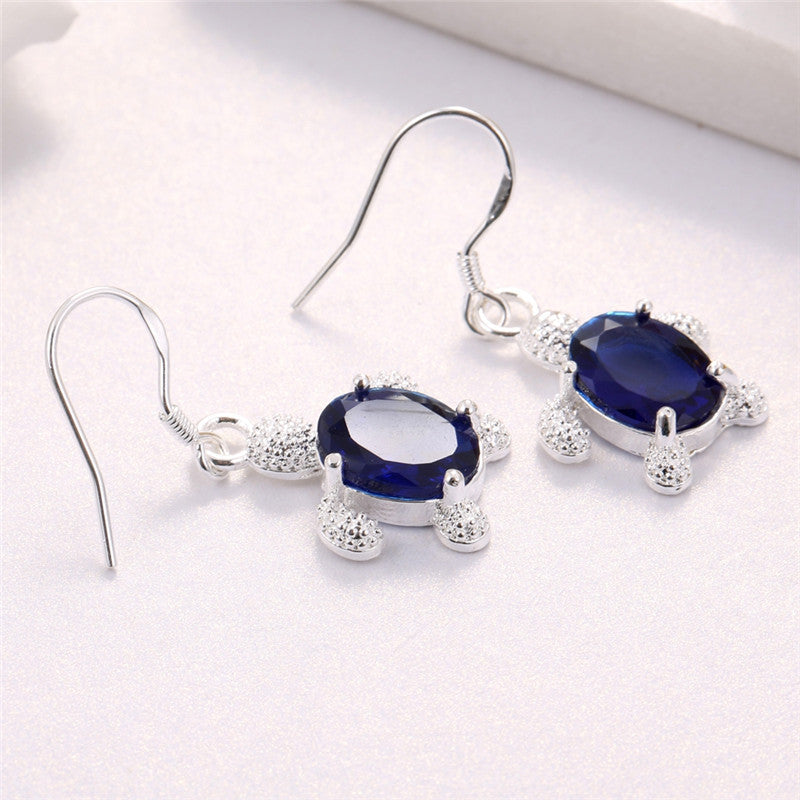 Wholesale Turtle Earrings Copper Plated Silver Zircon Turtle Earrings ACC-ES-YaRL001