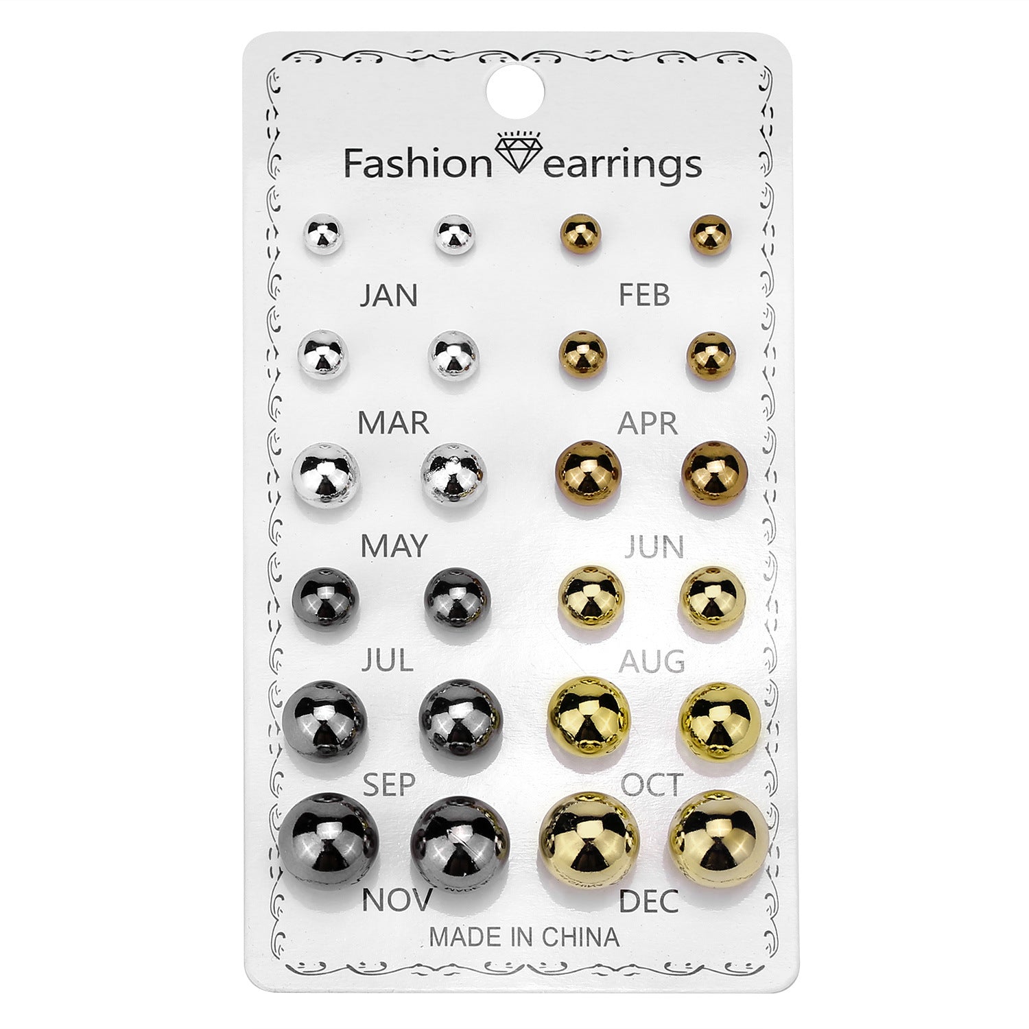 Wholesale 12 Pairs of Circular Rhinestone Crystal Flowers Earrings Set ACC-ES-FanYou006