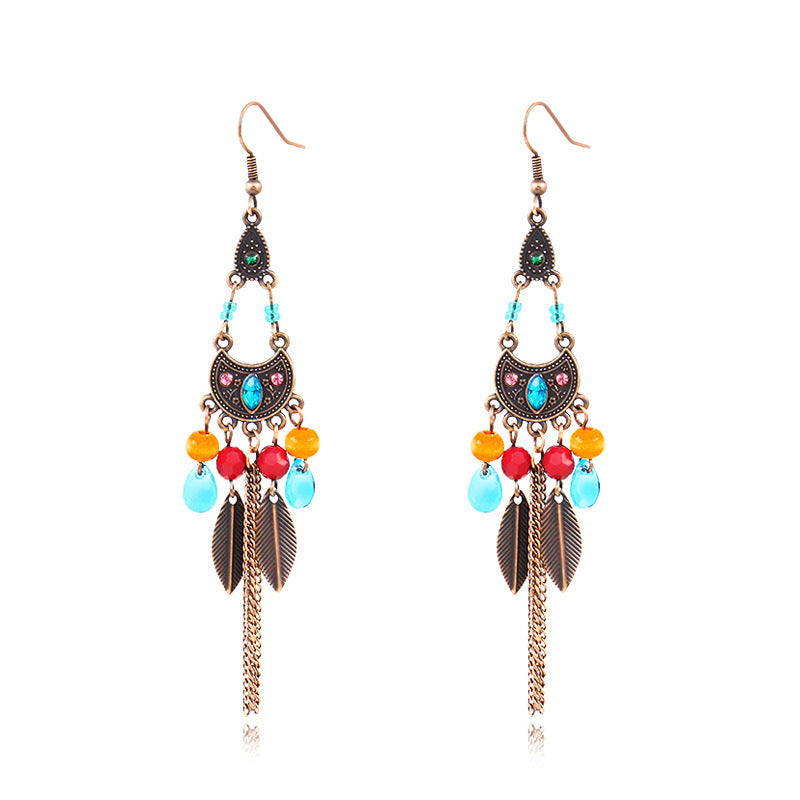 Wholesale Fashion Palace Style Retro Gold Tassel Alloy Earrings Vintage Earrings ACC-ES-HanH017