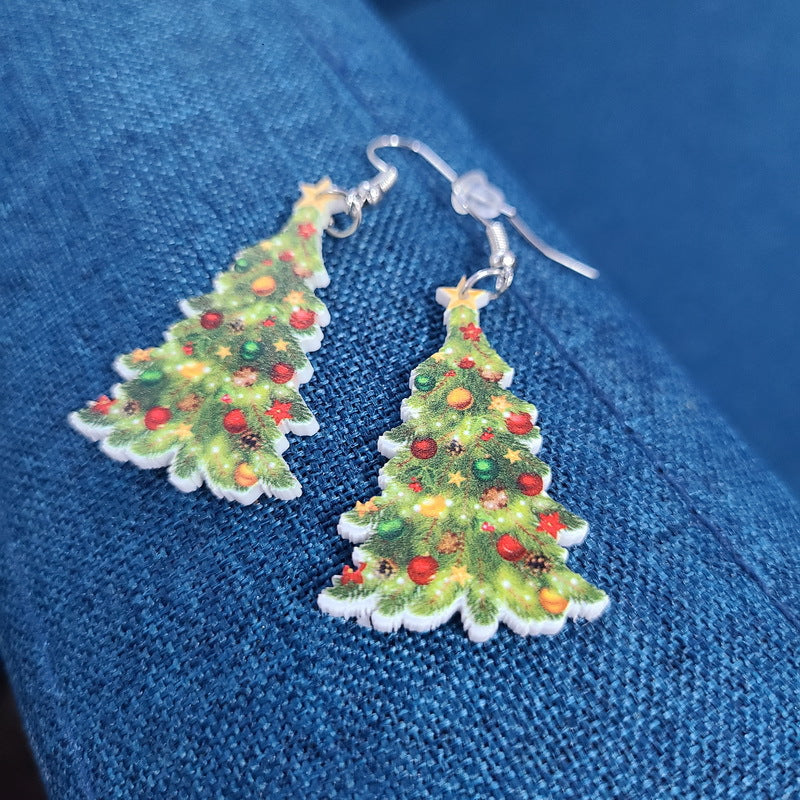Wholesale  Santa Candy House Earrings Christmas Acrylic Earrings