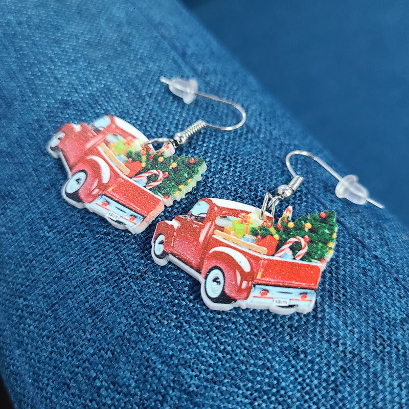 Wholesale  Santa Candy House Earrings Christmas Acrylic Earrings