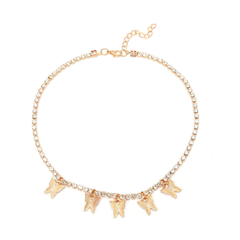 Wholesale Alloy Diamond Butterfly Necklace ACC-NE-KeRen001