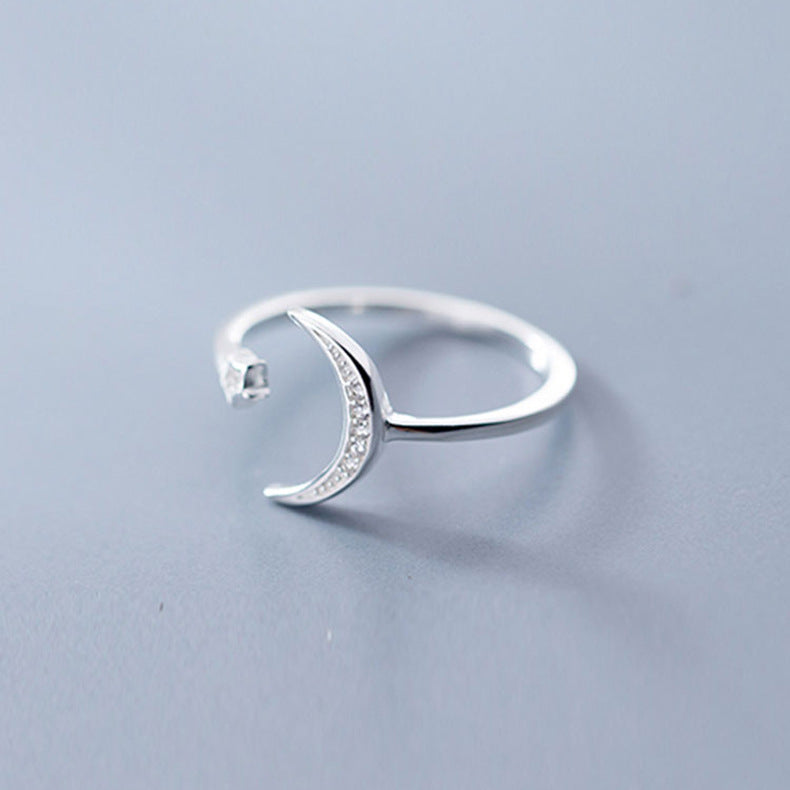 Wholesale 925 sterling silver star moon ring