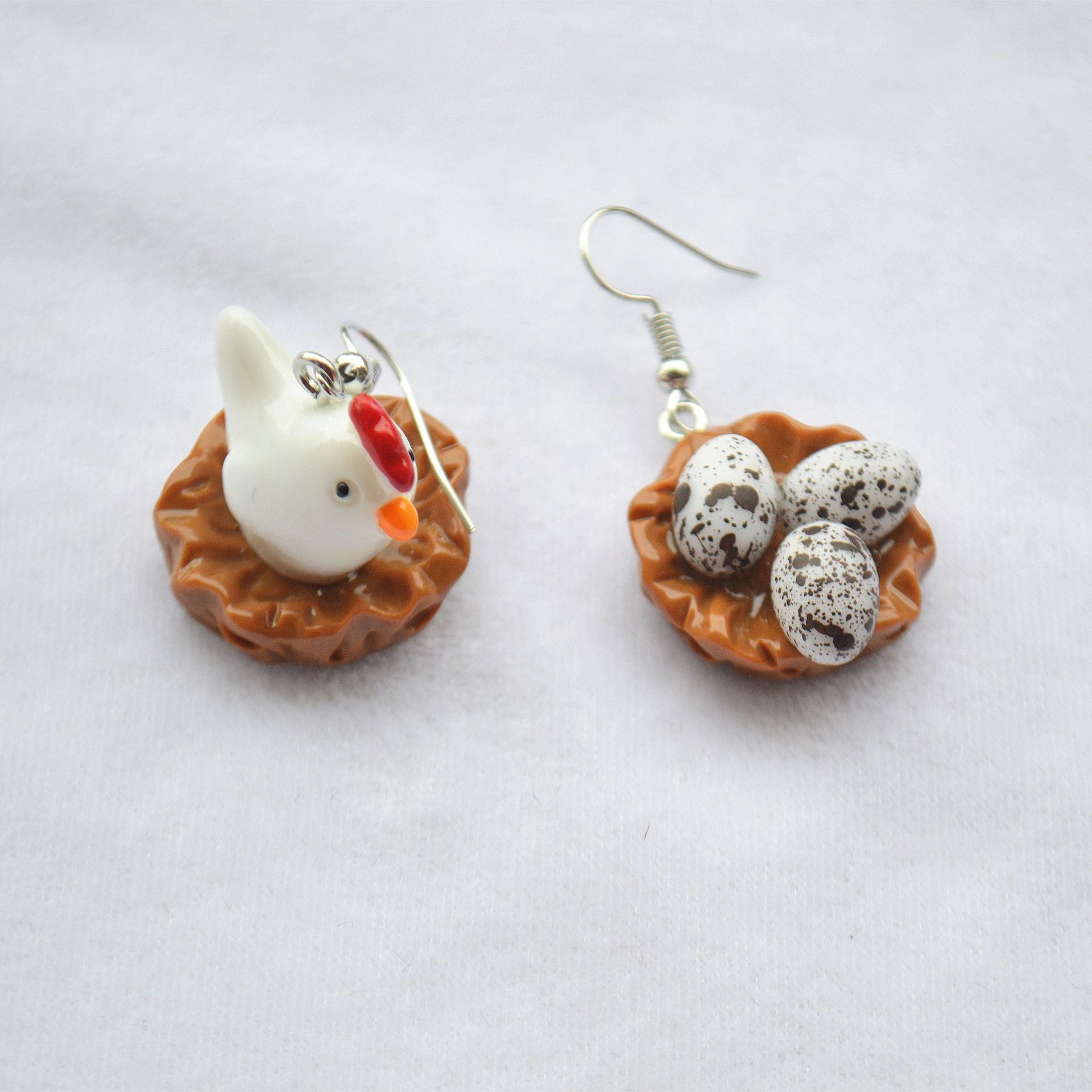 Wholesale Children's Fun Creative Chicken Eggs Three-dimensional Cute Earrings ACC-ES-XN033