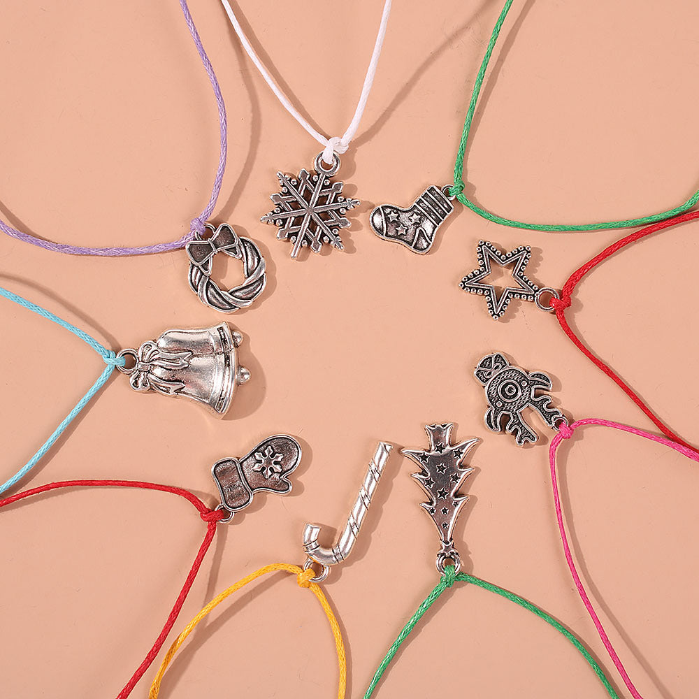 Wholesale Christmas Bell Garland Snowflake Bracelet Set  Crutch Socks Bracelet