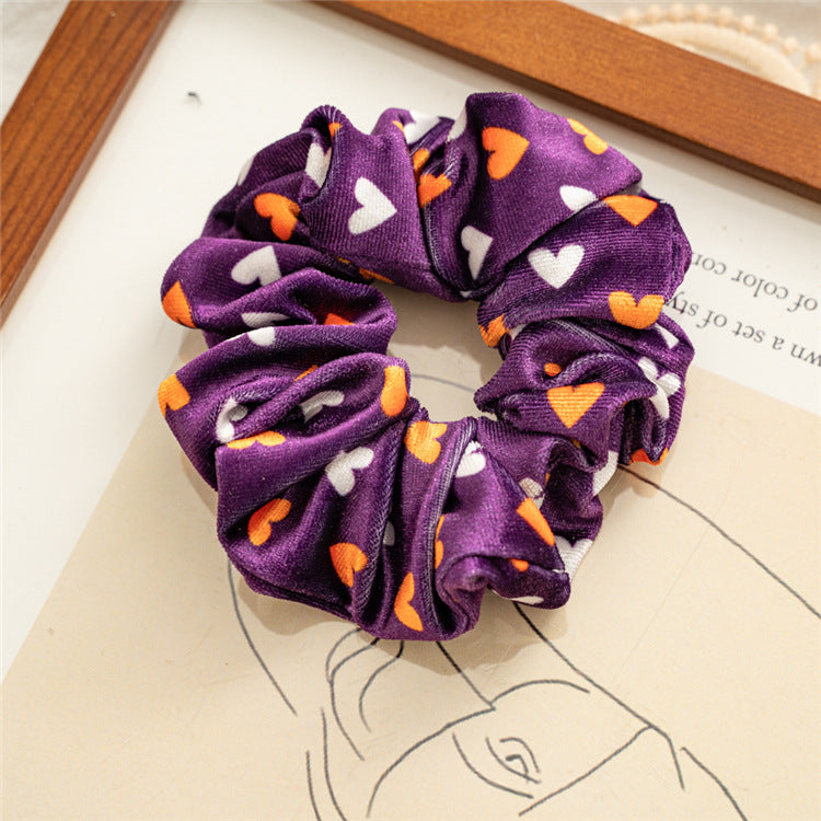 Wholesale 12pcs Halloween Series Flannel Large Intestine Hair Bands Hair Scrunchies ACC-HS-SanTai017