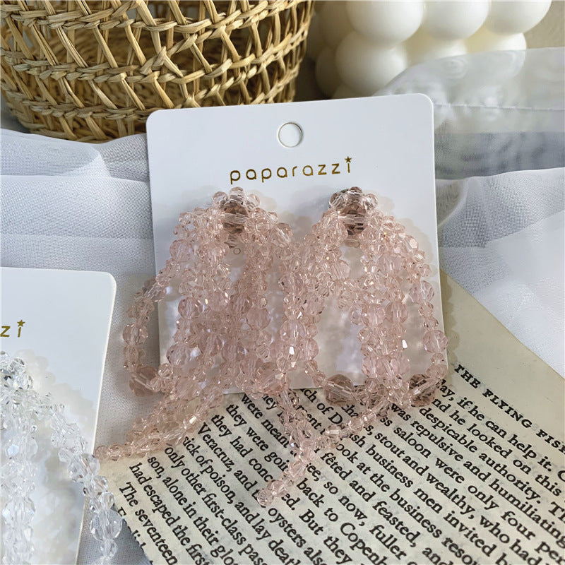 Wholesale Handmade Beaded Woven Crystal Bowknot Metal Earrings ACC-ES-ZongMei002