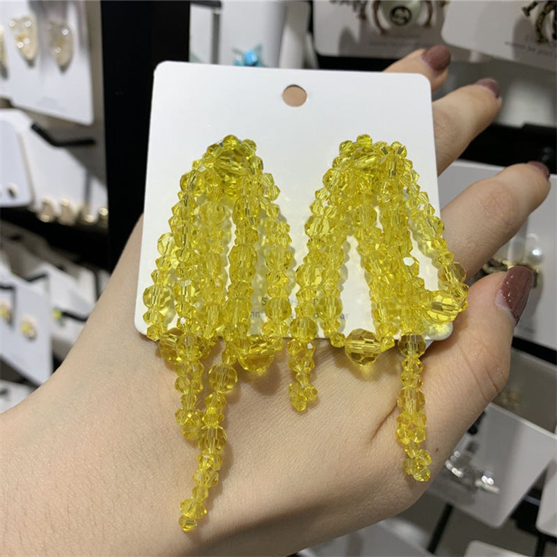 Wholesale Handmade Beaded Woven Crystal Bowknot Metal Earrings ACC-ES-ZongMei002