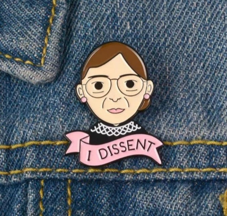 Wholesale Ruth Bader Ginsburg Enamel Brooch Pin,  Fashion Accessory for Everyday Wear,  Gift for Supporters