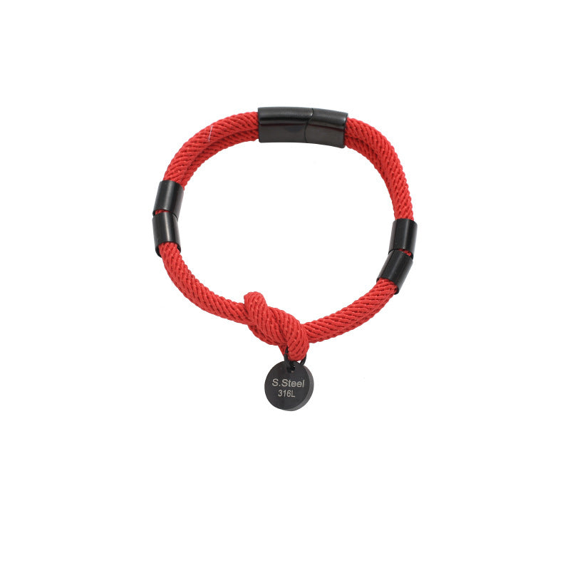 Bracciale semplice all'ingrosso in acciaio inossidabile doppio metallo intrecciato fresco