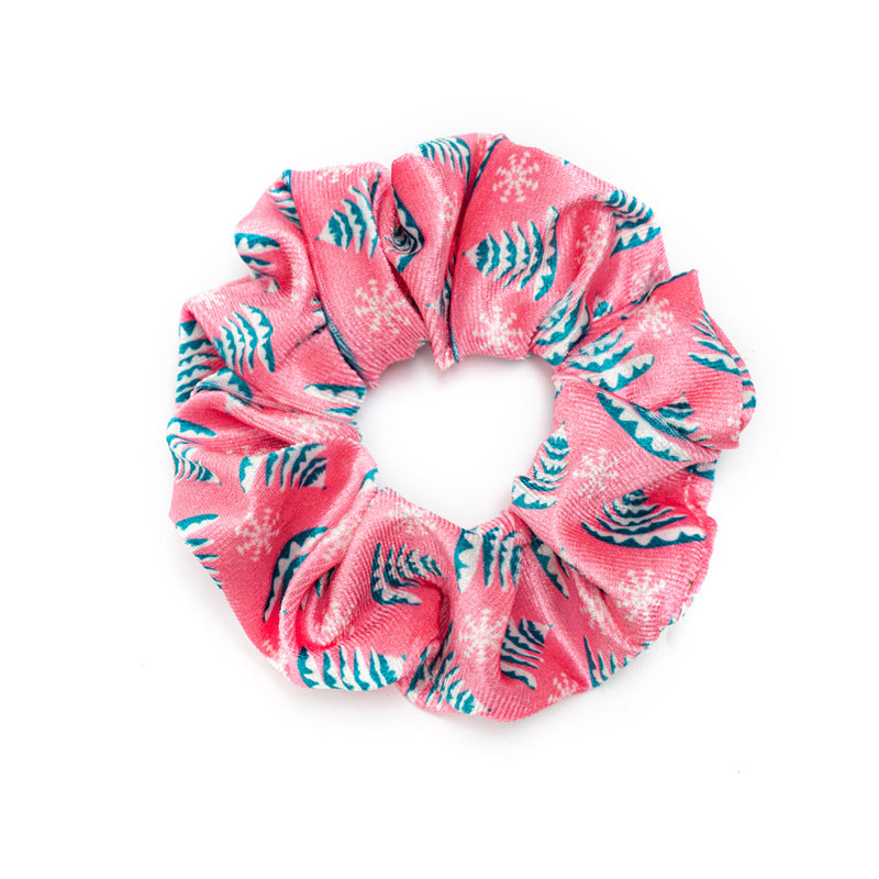 Wholesale 12pcs Light Green Christmas Flannel Hairbands Hair Scrunchies ACC-HS-SanTai016