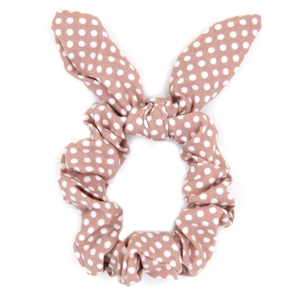 Wholesale Small wave dot knot rabbit ears hair ring Korean women' s head rope hair band