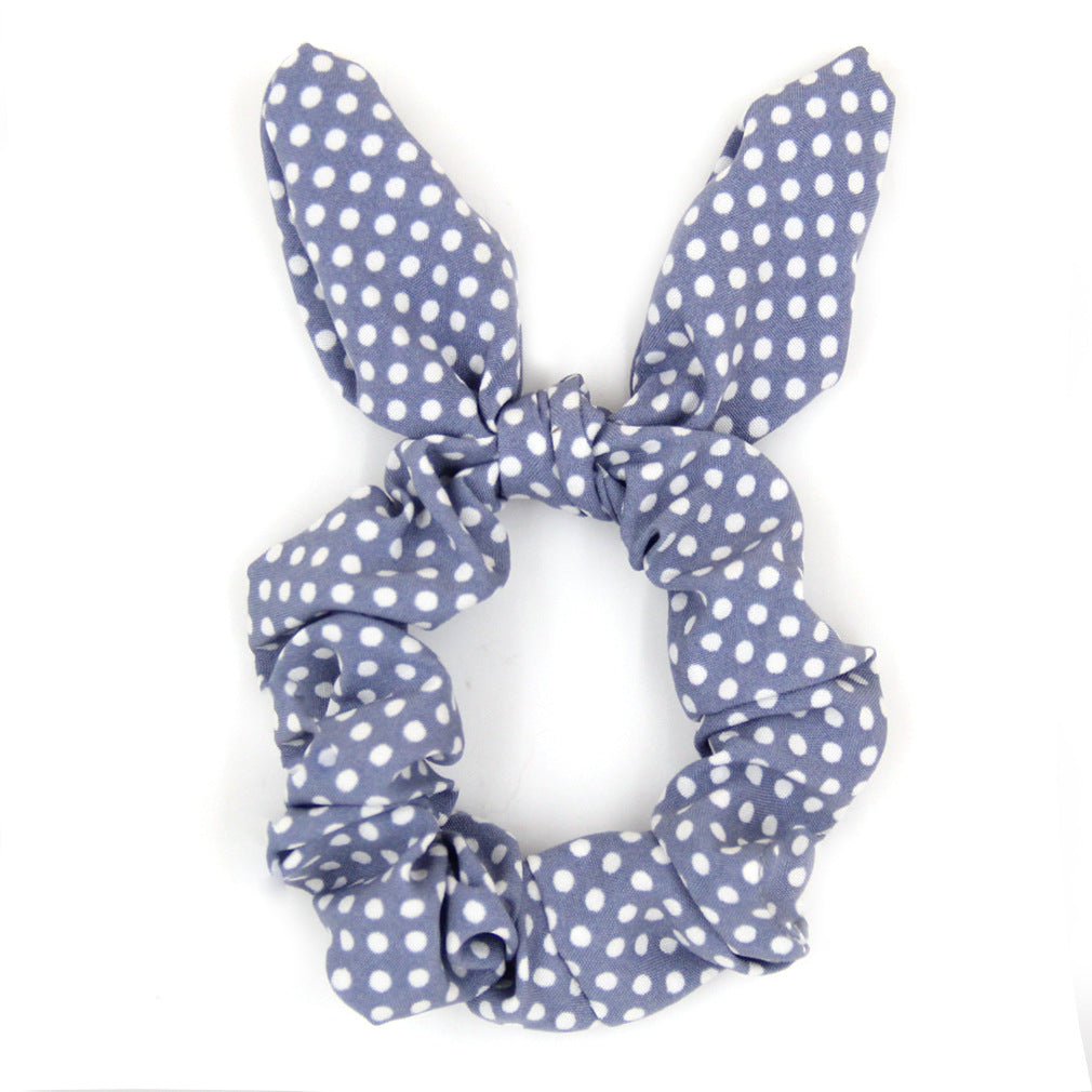 Wholesale Small wave dot knot rabbit ears hair ring Korean women' s head rope hair band