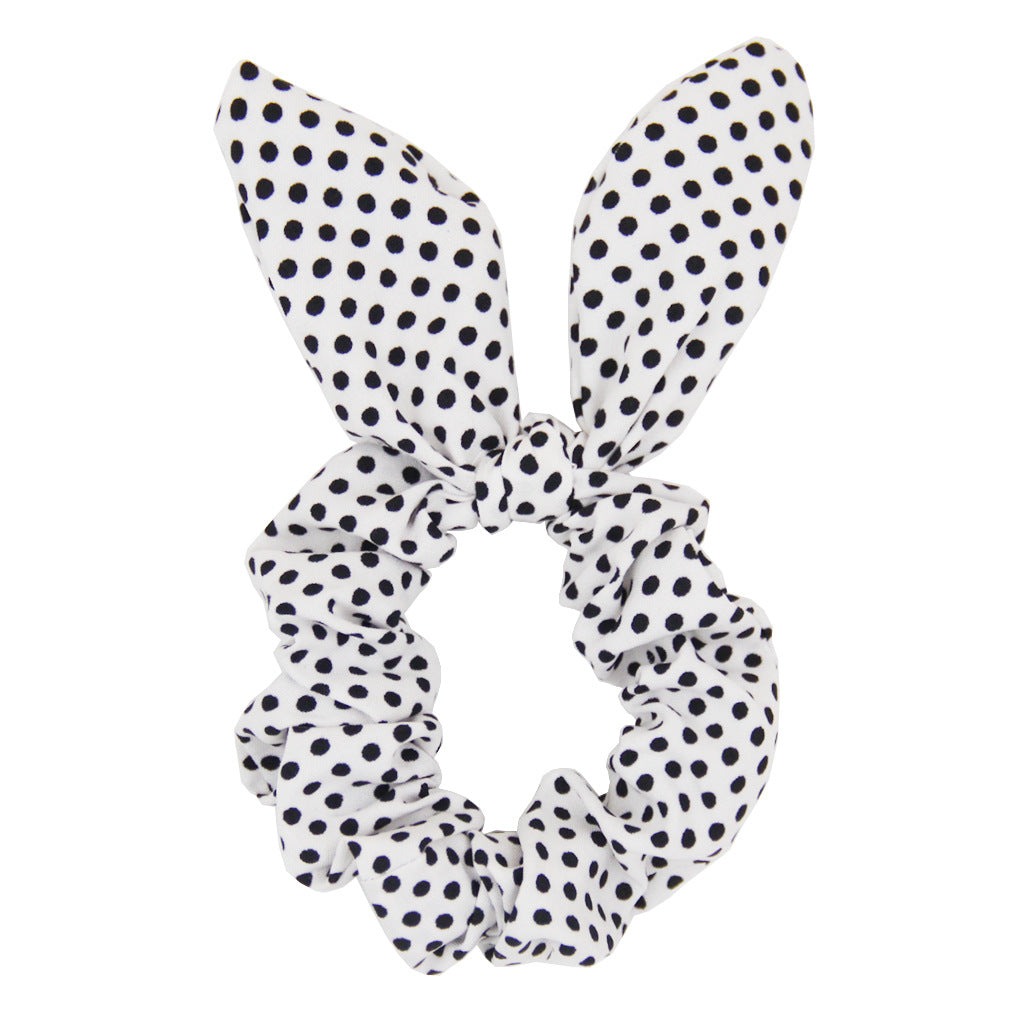 Wholesale Small wave dot knot rabbit ears hair ring Korean women' s head rope hair band