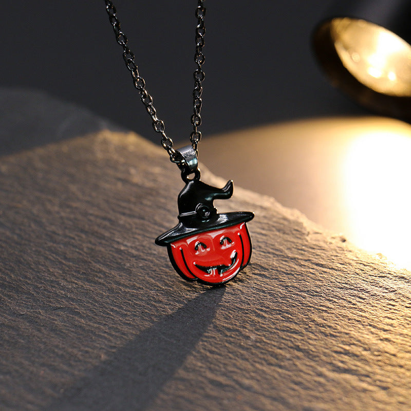 Wholesale  Necklace Ghost Skull Bat Pumpkin Pendant,  Dark Style,  Alloy Electroplating,  Jewelry Accessory